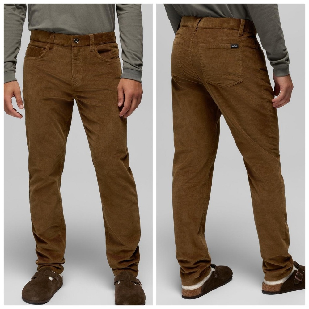 Prana Campfire Cord‎ Pant Mens 36x30 Brown Organic Cotton Slim corduroy READ
